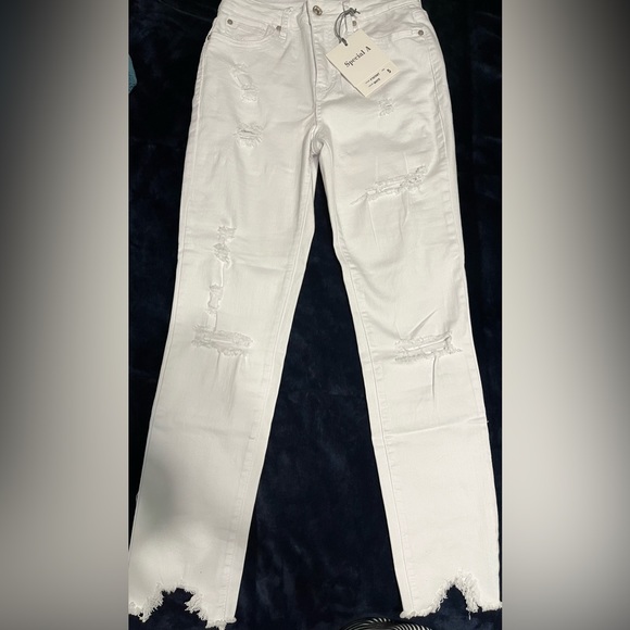 Special A Denim - Special A distressed white denim jeans
